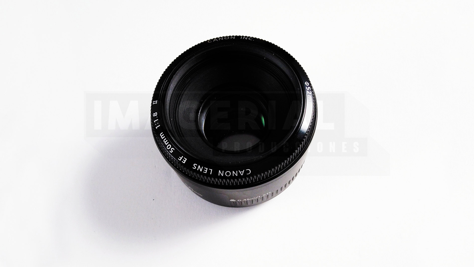 OBJETIVO CANON 50 1,8 EF. IMAGERIAL PRODUCCIONES ALQUILER DE EQUIPOS AUDIOVISUALES EN MADRID.